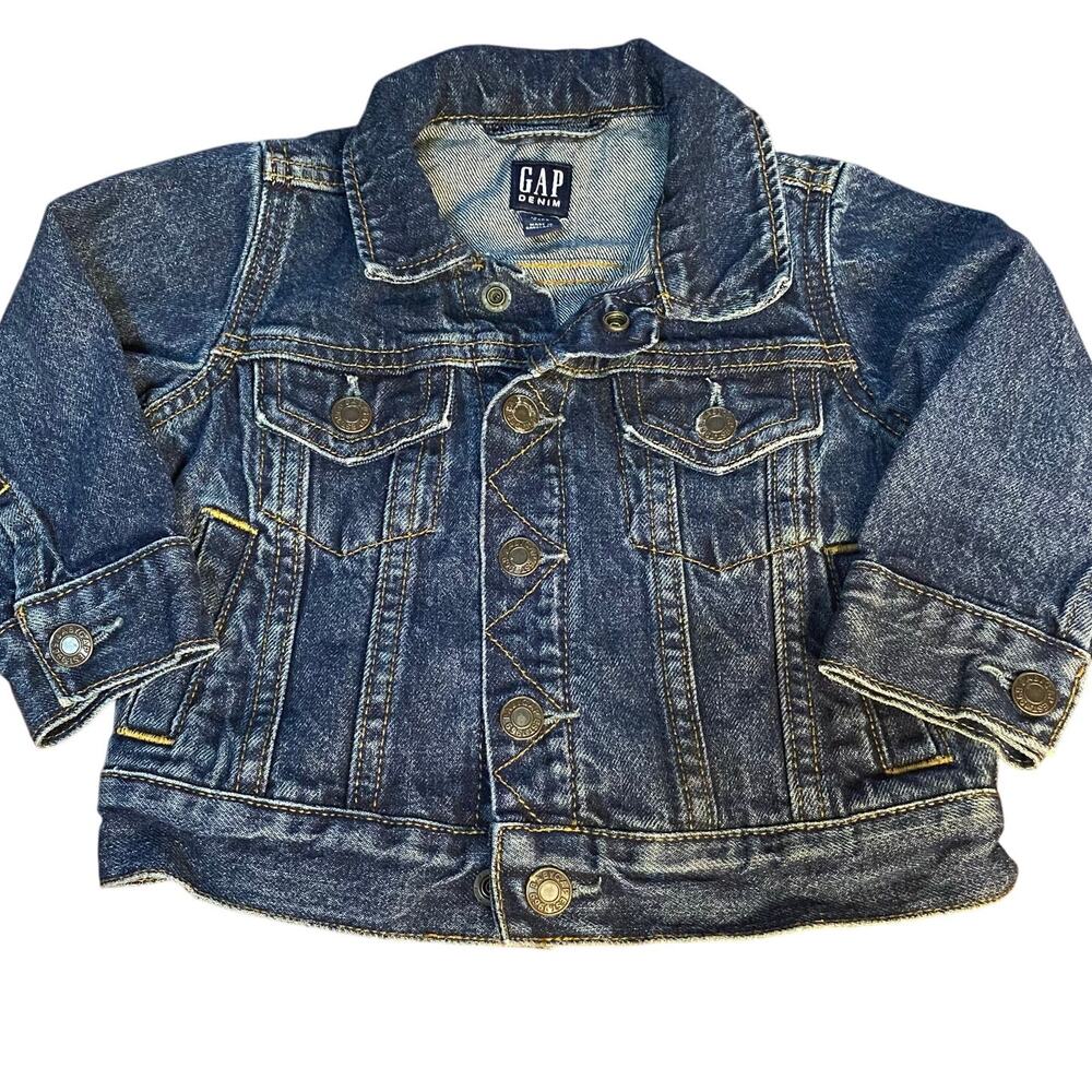 Gap dark wash denim snap closure jean jacket‎ SIZE 12-18M
